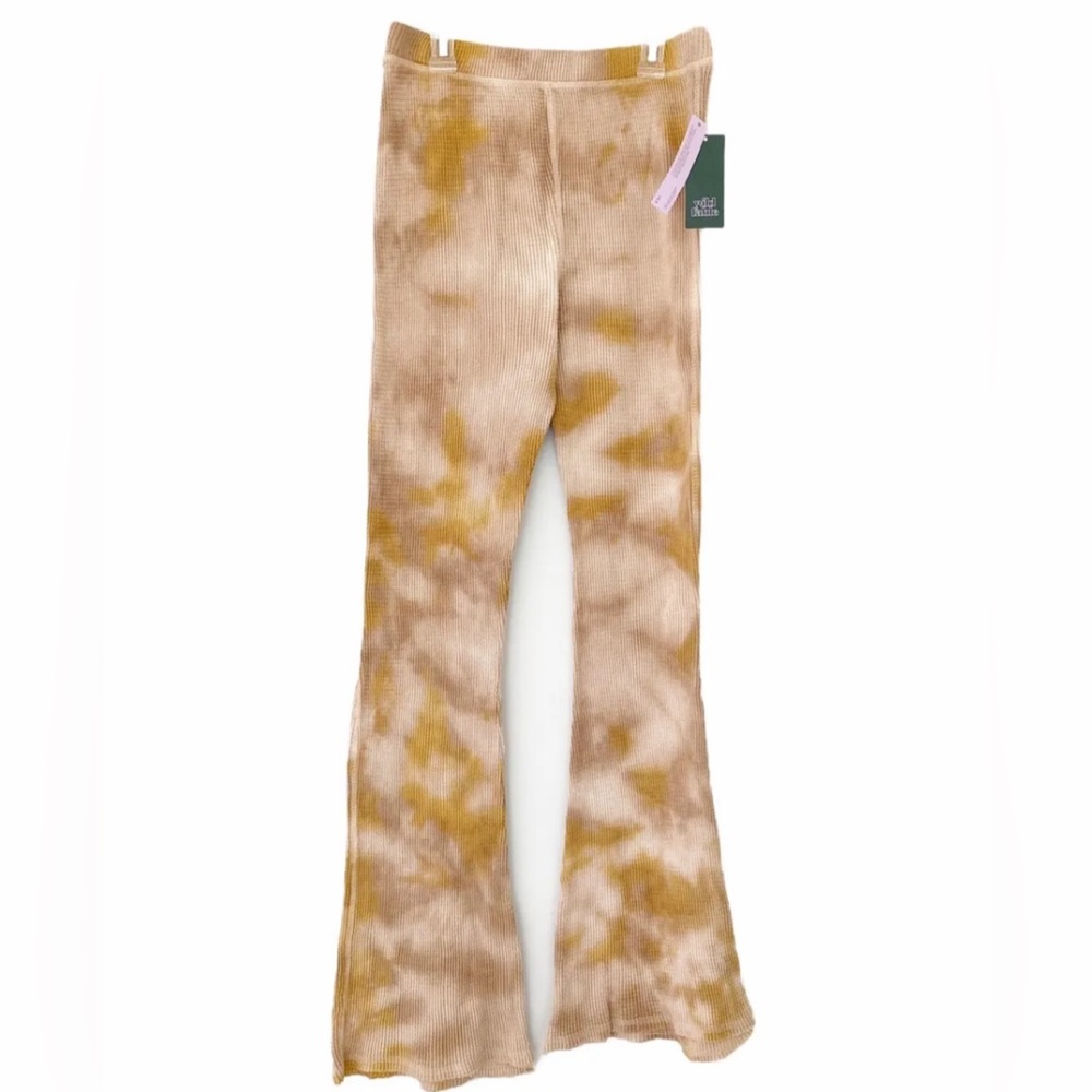 Wild Fable Yellow and Brown Tie-Dye Flared Pants